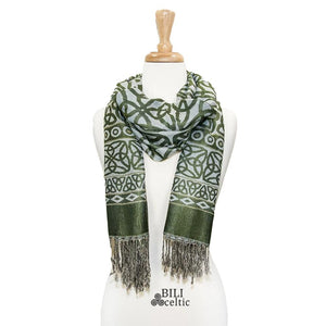 Rita Trinity Knot Scarf - Green/Light Blue