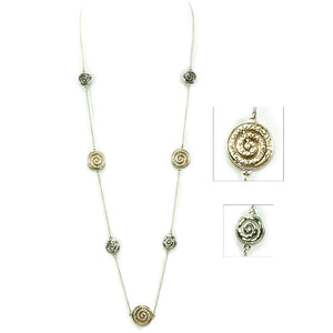 Alternating Crystal (Rhinestone) Celtic Spiral Necklace
