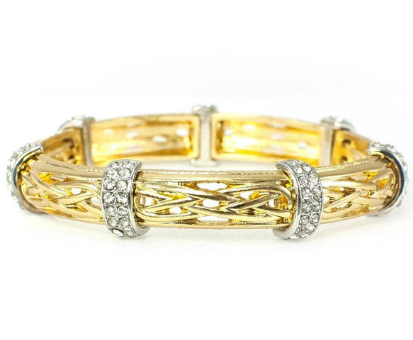 Celtic Crystal (Rhinestone) Bracelet - Goldtone
