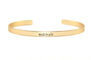 Irish Word Bracelet - máthair (mother)/goldtone