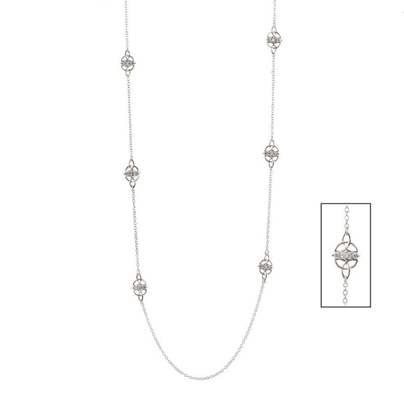 Trinity Knot Repetitive Pattern Crystal (Rhinestone) Necklace