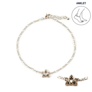 Green Crystal Trinity Knot Ankle Bracelet