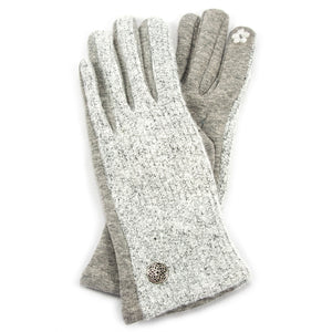 Light Grey Gloves with Cetlic Button