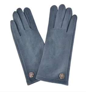 Celtic Faux Suede Gloves - Blue/Grey