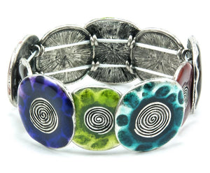 Multi-Colored Spiral Stretch Bracelet