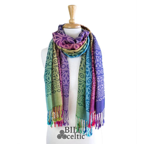 Rita Trinity Knot Scarf - Dark Rainbow