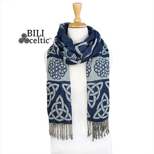 Anne Trinity Celtic Knot Scarf - Navy