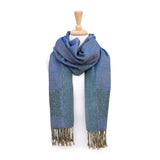 Mary Green/Blue Celtic Knot Reversible Scarf