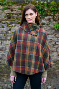 Fall Colors Multi Plaid Poncho