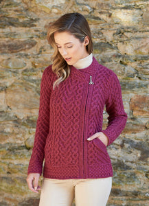 Cashel Heart Design Side Zip Cardigan